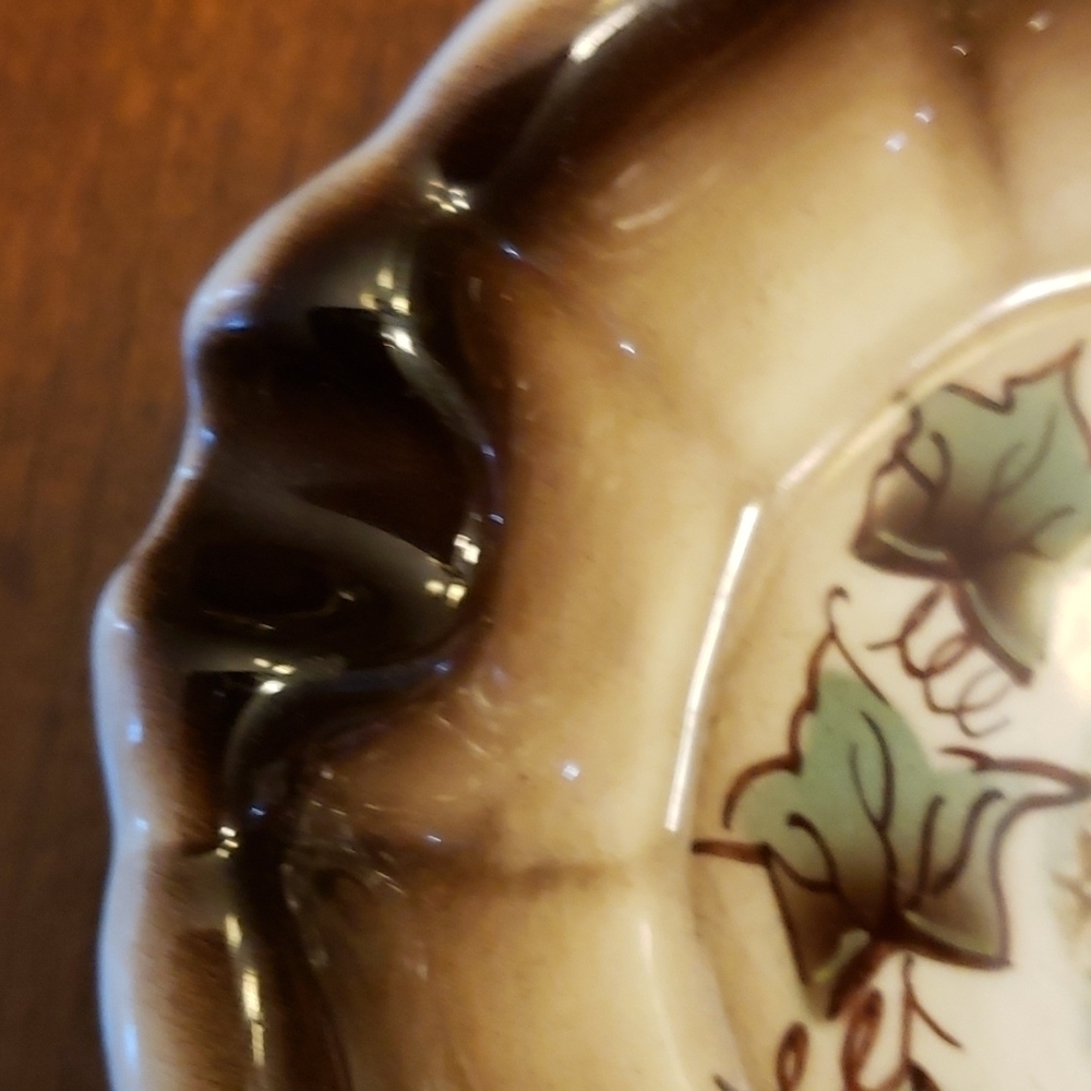 Vintage Currier & Ives Small Oval Ashtray Brown Winter Scene Very Pretty VGC - Picture 4 of 13